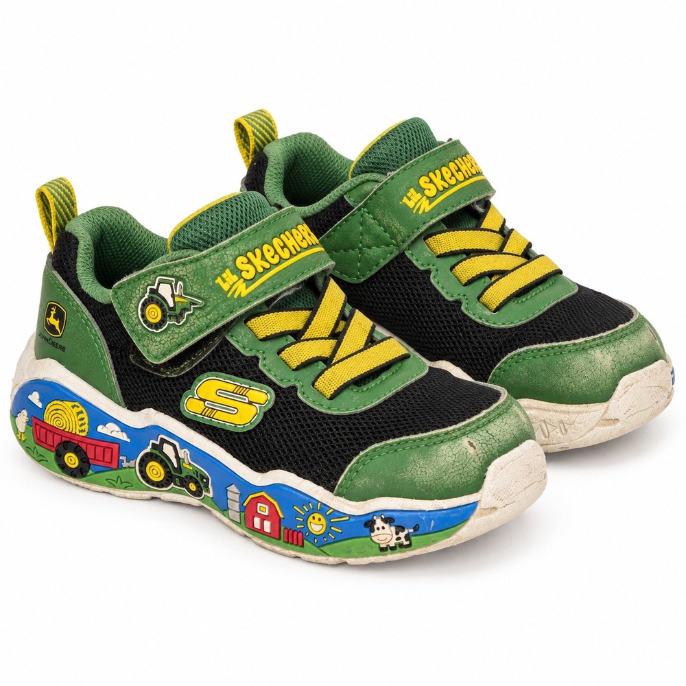 Skechers John Deere Tractor Sneakers Toddler Boys Green Black Good Farmcore